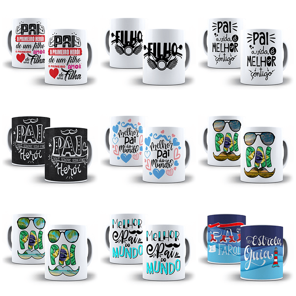 33 Artes para Caneca e Camisa Frases Dia dos Pais Arquivo Editável 1