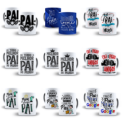 33 Artes para Caneca e Camisa Frases Dia dos Pais Arquivo Editável