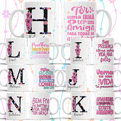 26 Artes para Caneca Alfabeto Frases  Arquivo Editável