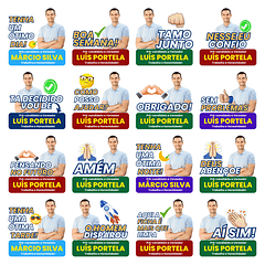 Pack de Figurinhas para Candidatos Políticos Editáveis Canva 