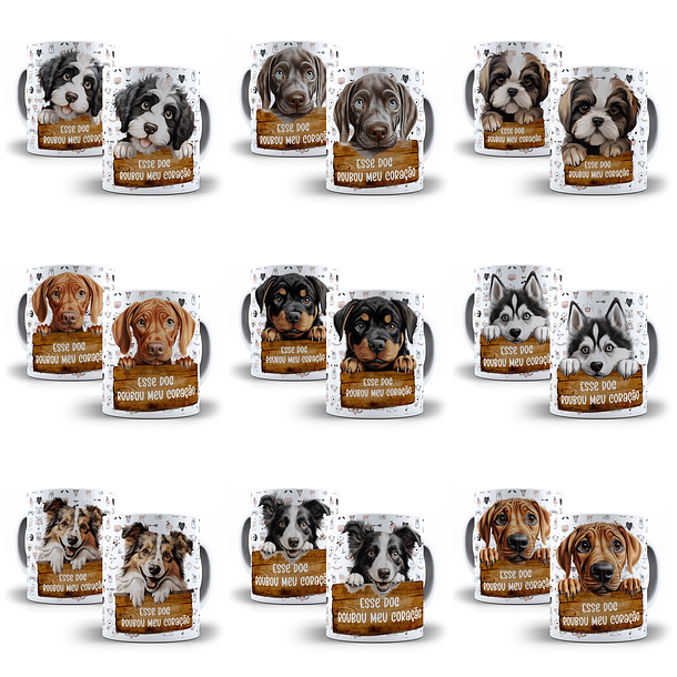 48 Artes para Caneca Pets Cachorros Animais Arquivo em Jpg 3