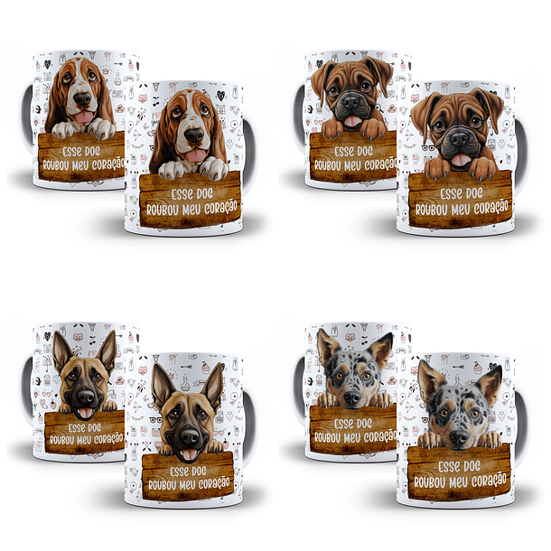 48 Artes para Caneca Pets Cachorros Animais Arquivo em Jpg 5