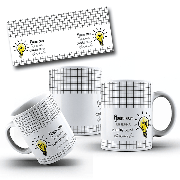 9 Artes para Caneca Frase Motivacional Seja Luz Arquivo Editável  6