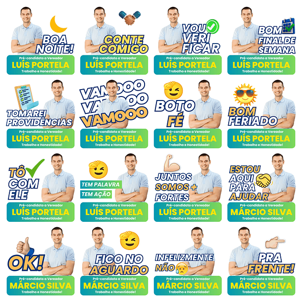 Pack de Figurinhas para Candidatos Políticos Editáveis Canva  5