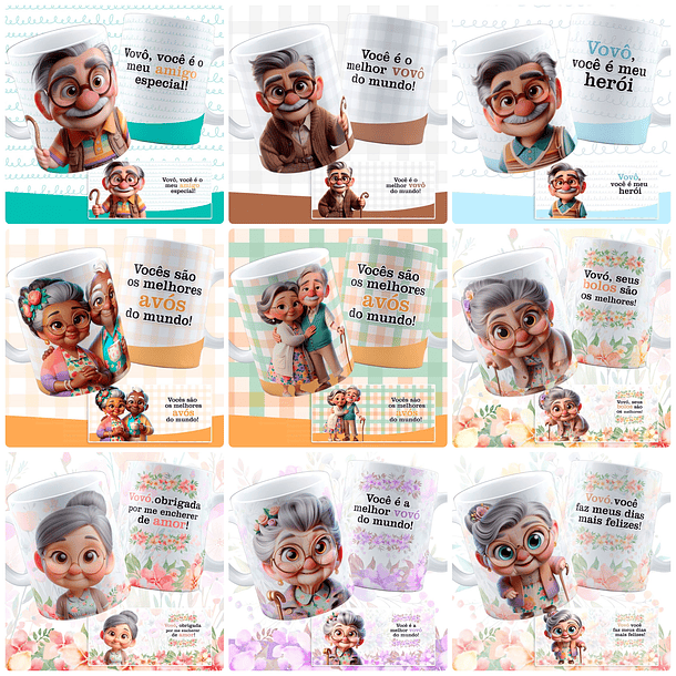20 Artes para Caneca Dia dos Avós Arquivo em Jpg 1
