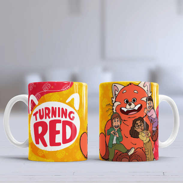 12 Artes para Caneca Turning Red Arquivo Editável  7