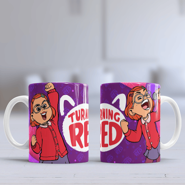 12 Artes para Caneca Turning Red Arquivo Editável  8