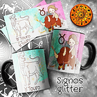 12 Artes para Caneca Signos Glitter Arquivo em Jpg  12