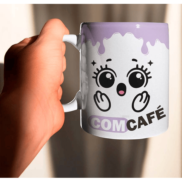 6 Artes para Caneca Carinhas Com Café Sem Café Arquivo Editável 1