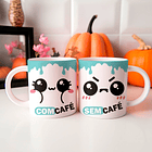 6 Artes para Caneca Carinhas Com Café Sem Café Arquivo Editável 3