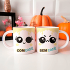 6 Artes para Caneca Carinhas Com Café Sem Café Arquivo Editável 5