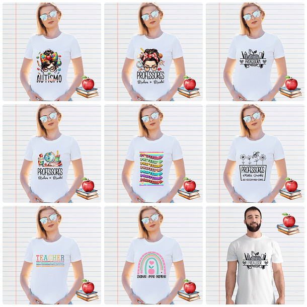 20 Artes para Camisa Dia dos Professores Arquivo em Png 1