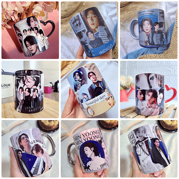 20 Artes para Canecas Bts Colagens Arquivo em Jpg 2