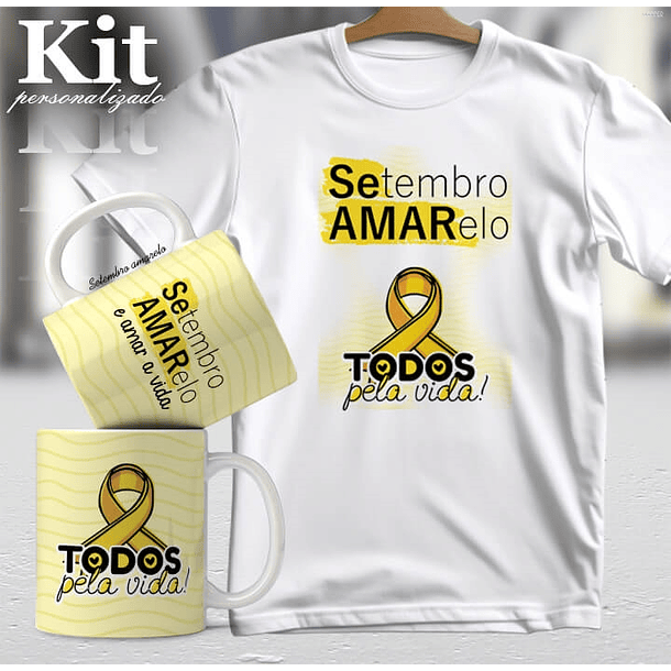 20 Artes para Canecas e Camisa Setembro Amarelo Arquivo Editável 1