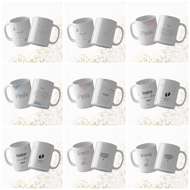 21 Artes para Canecas Dindos Padrinhos Arquivo Editável 2