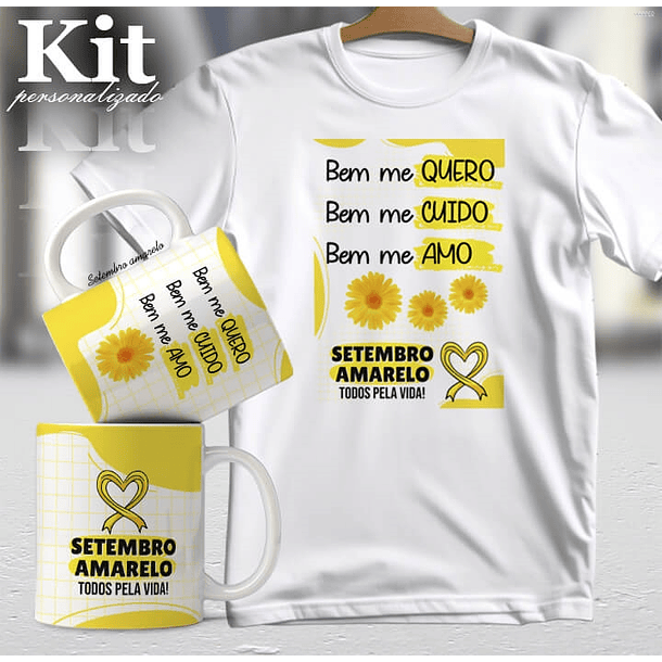 20 Artes para Canecas e Camisa Setembro Amarelo Arquivo Editável 6