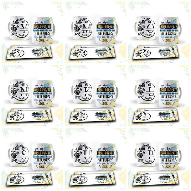 26 Artes para Canecas Alfabeto Atitude Arquivo em CorelDraw 2