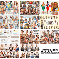 Kit Digital Dia dos Professores Arquivos em Png  