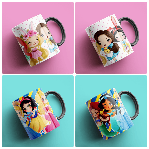 42 Artes para Caneca Princesas Arquivo Editável 3