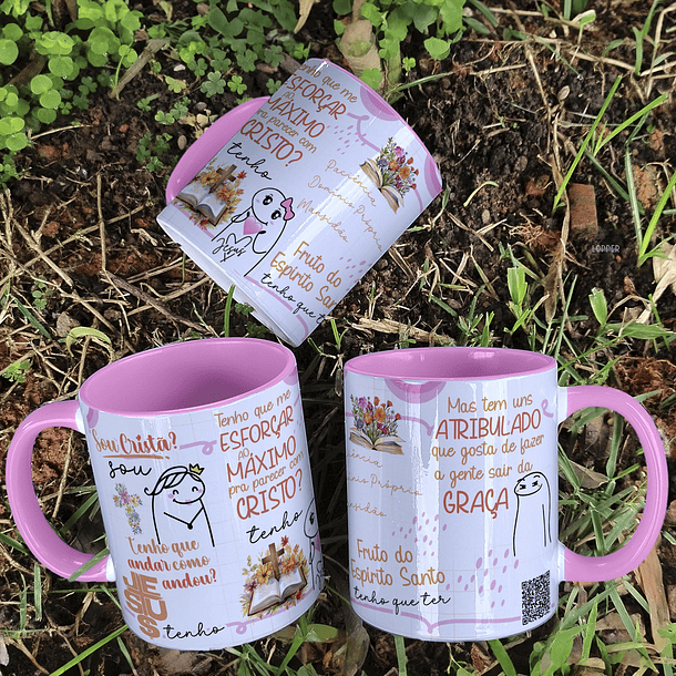 Arte Caneca Sou Cristã? Sou tenho que andar como andou? Arquivo Editável