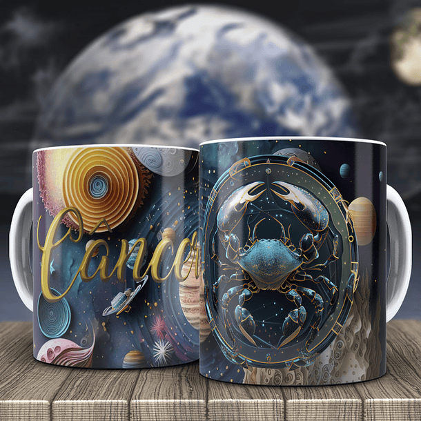 12 Artes para Caneca Signos 3d Arquivo Editável 8