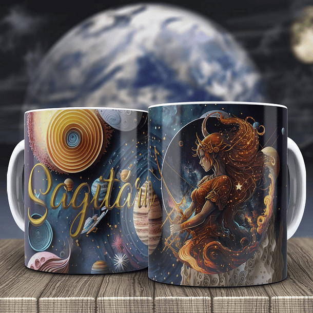 12 Artes para Caneca Signos 3d Arquivo Editável 12