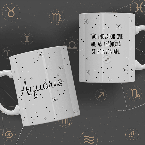 12 Artes para Caneca Signos Minimalista Arquivo Editável  12