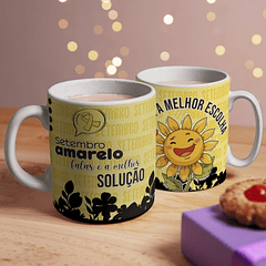 Arte Caneca Setembro Amarelo Falar É  A Melhor Solução a Vida É A Melhor Escolha Arquivo em Png