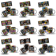 32 Artes para Canecas Vibes Frases V3 Arquivo em Jpg