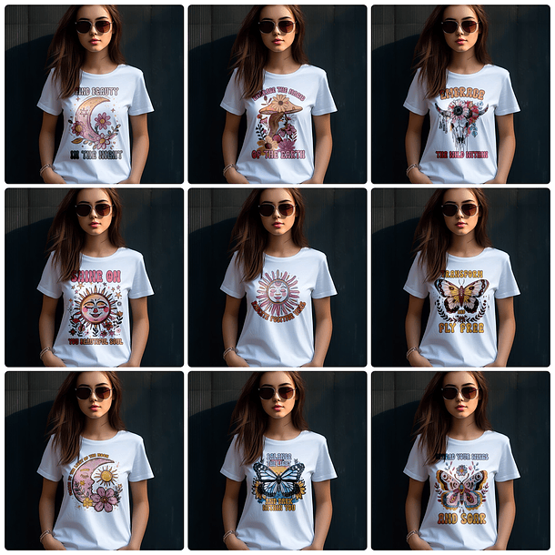 20 Artes para Camisa Boho Arquivo em Png 2