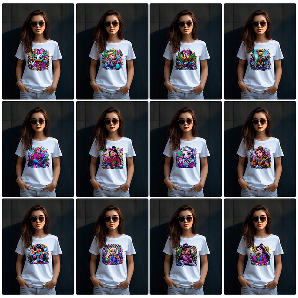 85 Artes para Camisa Personagens Princesas da Disney Arquivo em Png 2