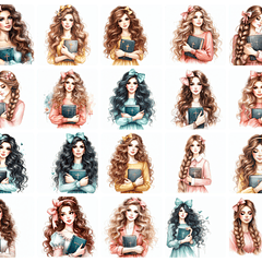 Kit Digital Mulher com Biblía em Png