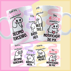 Arte Caneca Flork Qual é a Palavra preferida? Décimo terceiro é a que você menos gosta? Arquivo em Jpg 