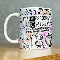 Arte Caneca Professora Coruja Além de Conhecimento Muito Amor Envolvido Arquivo Png