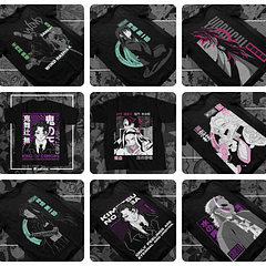 10 Artes Camisa Demon Slayer Arquivo em Eps