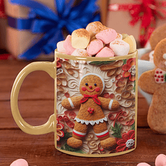 Arte Caneca Biscoito 3D Natal Arquivo Png