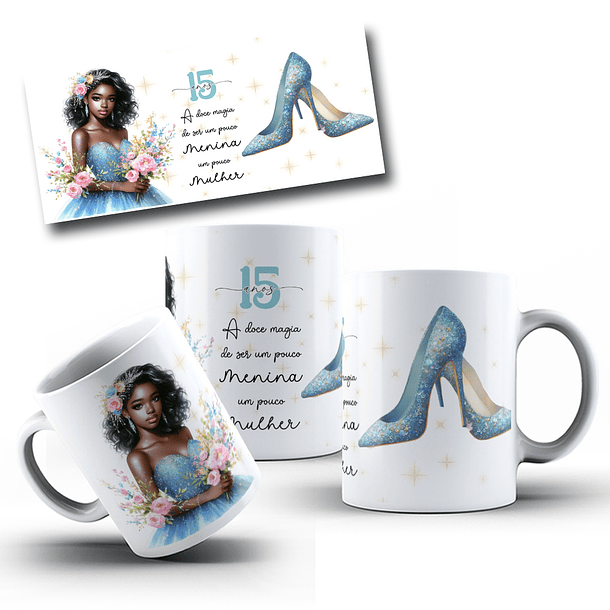 16 Artes para Canecas Aniversário 15 anos Arquivo Editável 3