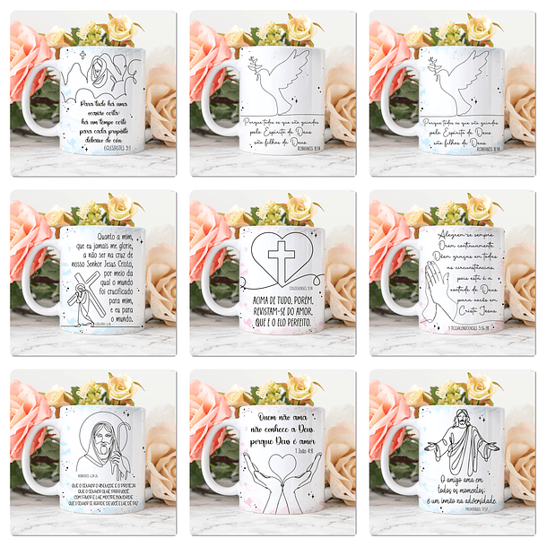 25 Artes para Canecas Biblicas em Linhas Arquivo Jpg 1