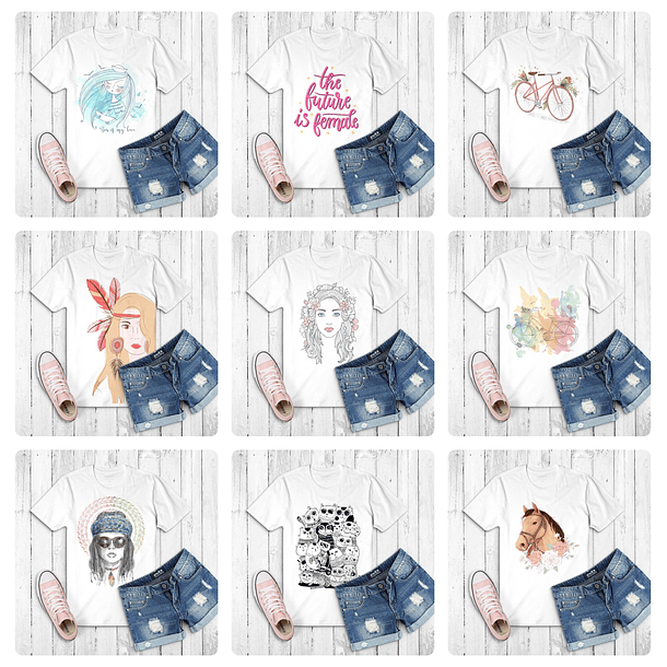 82 Artes Camisa Meninas Mulher Arquivo em Png 9