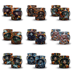 28 Artes para Canecas Bruxinhas 3d Arquivo Jpg  