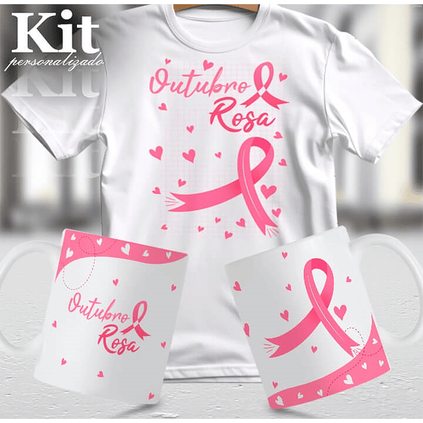 22 Artes para Canecas e Camisa Outubro Rosa Arquivo Editável 6