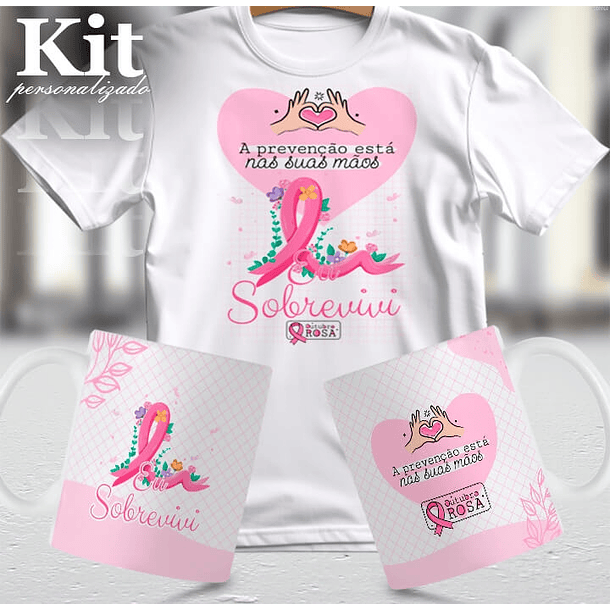 22 Artes para Canecas e Camisa Outubro Rosa Arquivo Editável 7