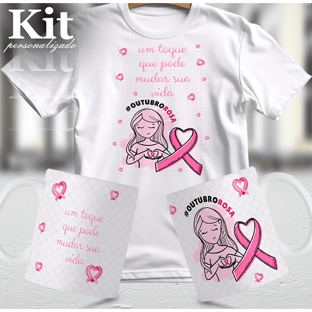 22 Artes para Canecas e Camisa Outubro Rosa Arquivo Editável 8