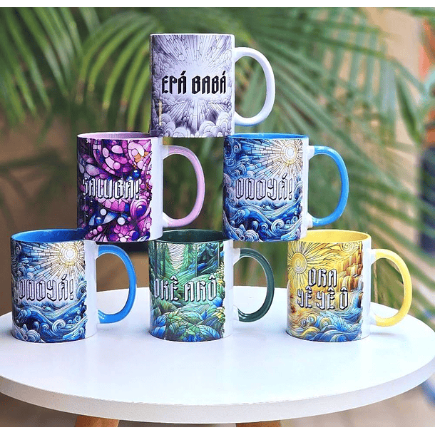 78 Artes para Caneca e Azulejo Orixás Vitral Arquivo em Jpg 8