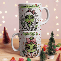 5 Artes para Caneca Meninas Grinch Natal Arquivo em Jpg