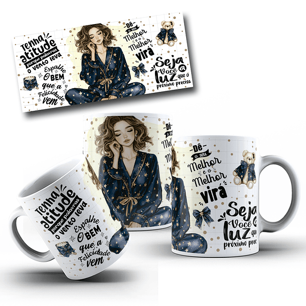 5 Artes para Caneca Frases Femininas Arquivo Editável  4