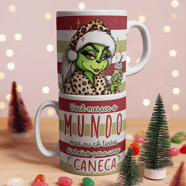 5 Artes para Caneca Meninas Grinch Natal Arquivo em Jpg 5