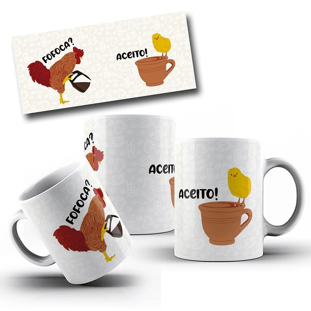 Arte para Caneca Meme Fofoca? Aceito! Arquivo em Jpg  2