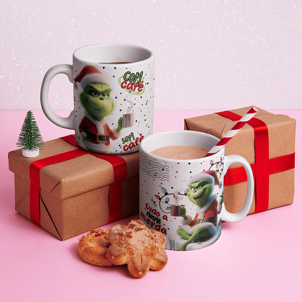 8 Artes para Caneca Grinch Natal Arquivo Editável  2