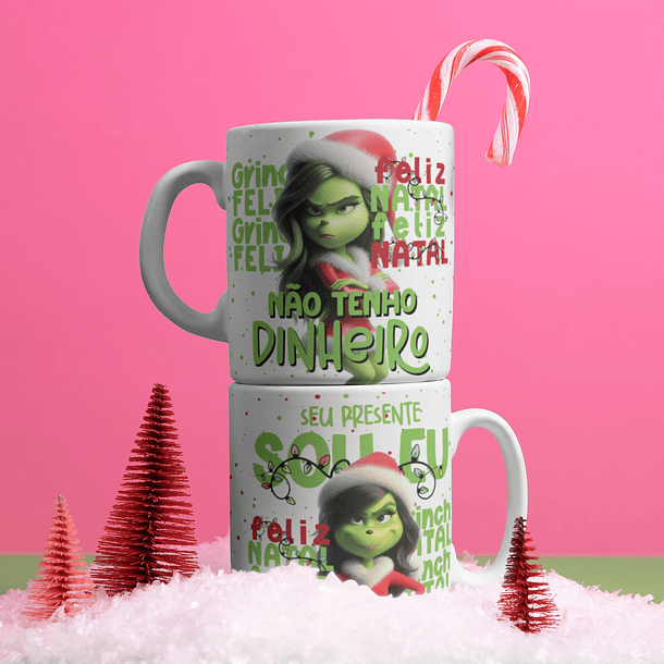 8 Artes para Caneca Grinch Natal Arquivo Editável  8